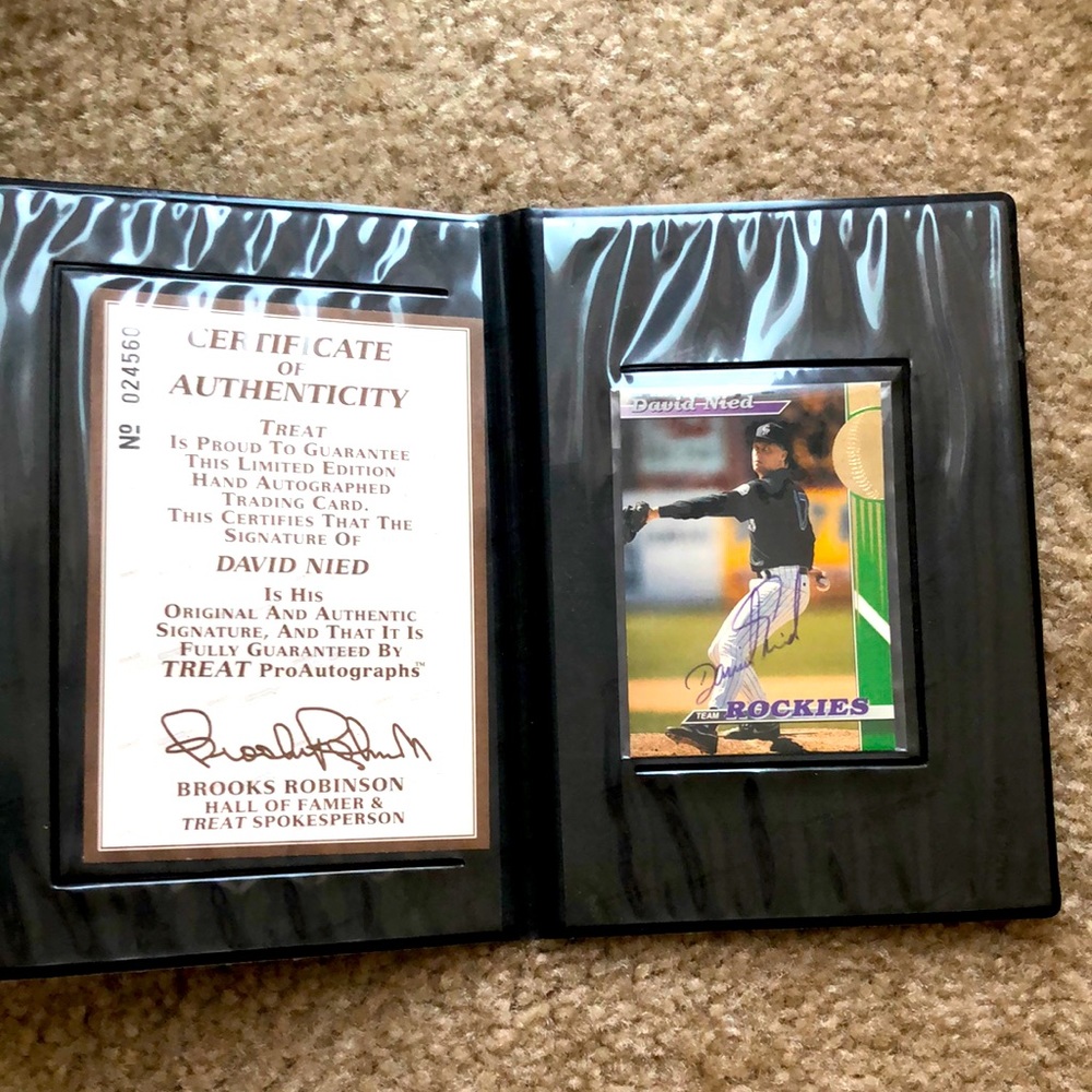 David Nied Autographed Card w/COA Colorado Rockies